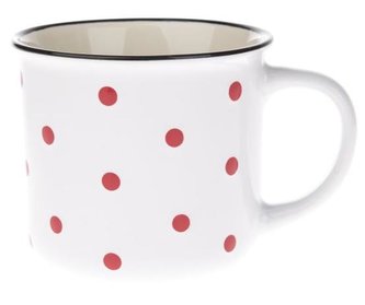 Keramický hrnek s puntíky - bílý 350 ml