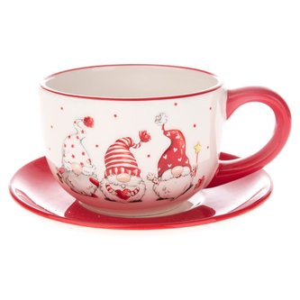 Hrnek keramický se skřítky 250 ml včetně podšálku