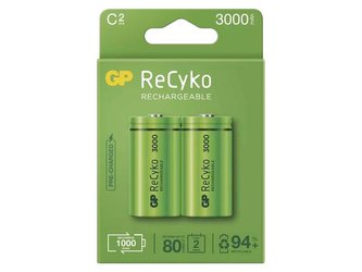Baterie C (R14) nabíjecí 1,2V/3000mAh GP Recyko  2ks