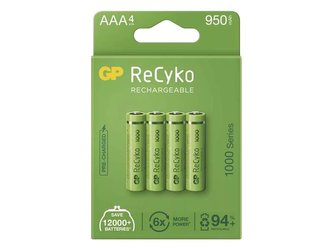Baterie AAA (R03) nabíjecí 1,2V/950mAh GP Recyko  4ks