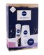 Nivea Skin Sensation sprchový gel Creme Sensitive 250 ml + antiperspirant Black & White Invisible Clear 150 ml + univerzální krém Creme 30 ml