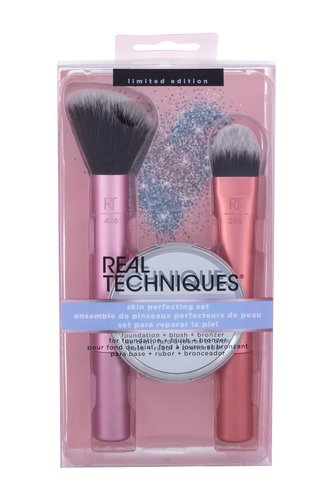 Real Techniques Skin Perfecting Set kosmetický štětec Angled Multitask RT 426 + kosmetický štětec Tapered Foundation RT 236 + zrcátko