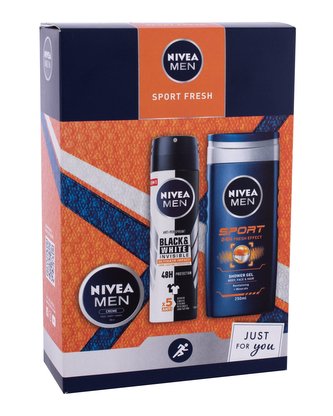 Nivea Men Sport sprchový gel Men Sport 250 ml + anti-perspirant Black & White Invisible Ultimate Impact 150 ml + univerzální krém Men Creme 30 ml Nivea Men Sport sprchový gel Men Sport 250 ml + anti-perspirant Black & White Invisible Ultimate Impact 150 ml + univerzální krém Men Creme 30 ml