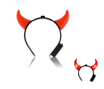 Maska - Čertovské rohy svítící plastové, červené