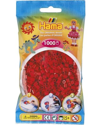 Tmavě červené korálky - 1000 ks MIDI
