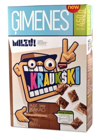 Milzu! BIO Cereální obdélníčky s kakaem 450 g