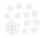 Dekorace vánoční - Vločky bílé jemné s glitrem 12ks, 5,5cm, 4601