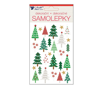 Samolepka plastická 19x10 cm, stromky, 10375