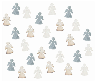 Dekorace vánoční dřevěná - Andílci šedí 2 cm,