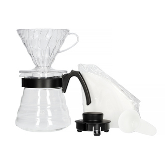 Sada Hario V60 Craft (VCND-02B-EX) - konvice + dripper + filtry + odměrka, černá