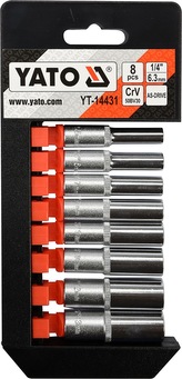 Sada nástavců 1/4\" šetihranné 8ks 5,5-13 mm