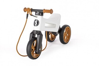 Odrážedlo FUNNY WHEELS Rider SuperSport bílé 2v1+popruh, výš. sedla 28/30cm nos. 25kg 18m+ v sáčku