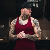 Tílko Stringer Tank Top Burgundy - GymBeam - Velikost M