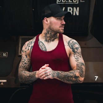 Tílko Stringer Tank Top Burgundy - GymBeam - Velikost M
