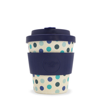 Ecoffee cup Blue Polka bambusový hrnek, 240 ml