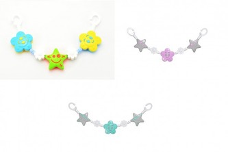 Řetěz/zábrana hvězdičky/kytičky plast 43cm v krabičce 10x50cm 0m+