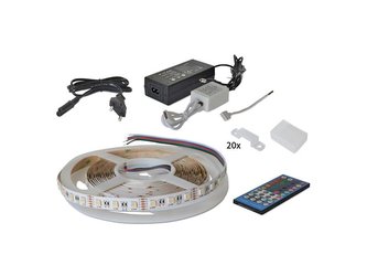 LED pásek sada 5m 12V 5050 60LED/m IP67 14.4W/m RGBW bílá teplá +kontrolér+zdroj
