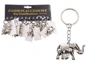 Klíčenka přívěšek slon 3x4cm kovový