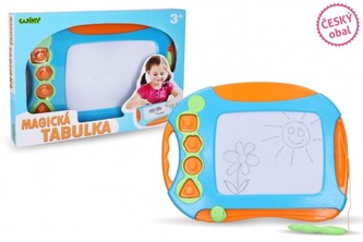 Magnetická kreslící tabulka barevná s razítky plast 40x30cm v krabici 41x32x4,5cm