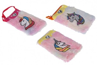 Peněženka dívčí s jednorožcem látková 11,5x20 cm mix barev