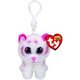 TY BOOS plyšový přívěsek TABOR 8,5 Cm - Růžovobílý tygr