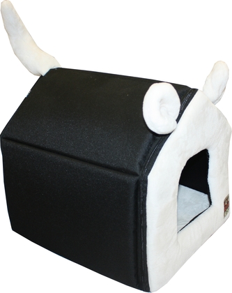 Bouda HUHU cerna seda 40x40x35cm