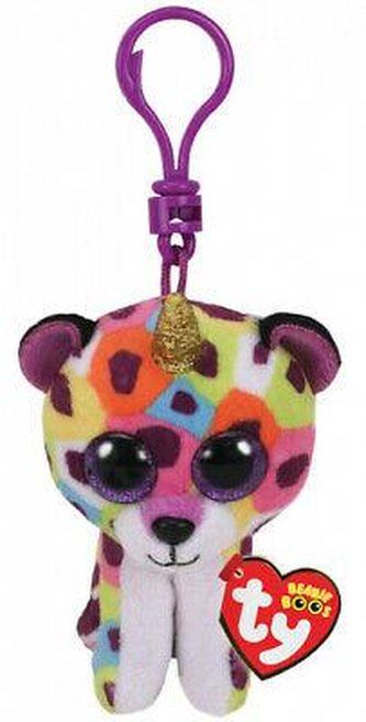 TY BOOS plyšový přívěsek GISELLE 8,5 Cm - Duhový leopard