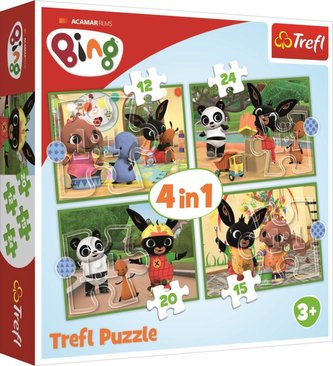 Trefl Puzzle Bing - Šťastný den 4v1 (12,15,20,24 dílků) Trefl Puzzle Bing - Šťastný den 4v1 (12,15,20,24 dílků)