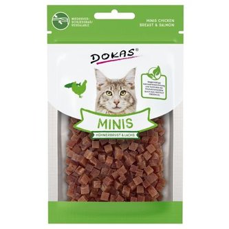 Dokas – Minis – Kostičky z kuřecích prsou a lososa se šantou 30 g