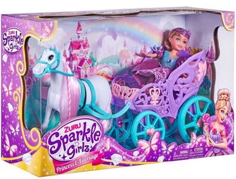 Princezna Sparkle Girlz s koněm a kočárem