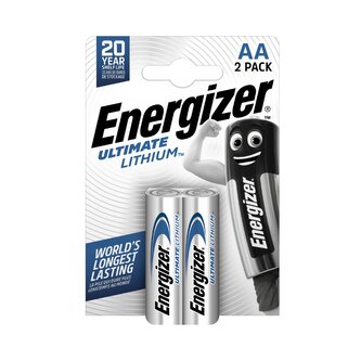 Baterie, AA (tužková), 2 ks, lithiová, ENERGIZER "Ultimate Lithium"