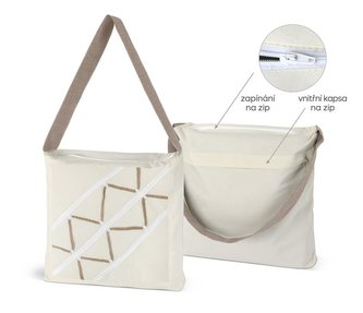 TAŠKA PERU na zip - přírodní - 38x38x4 cm