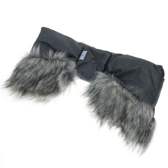 Rukávník na kočárek 2v1 New Baby s kožešinkou graphite