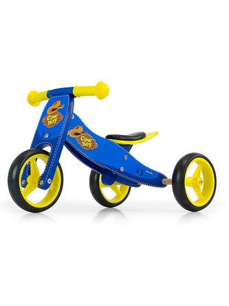 Dětské multifunkční odrážedlo kolo 2v1 Milly Mally JAKE blue Cowboy