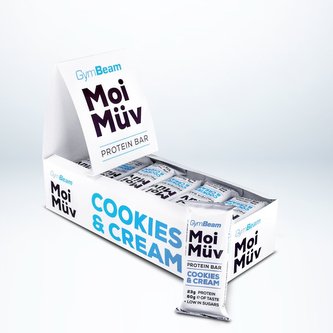 Proteinová tyčinka MoiMüv - GymBeam - cookies & krém - 24 x 60 g