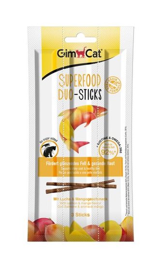 GIMCAT SUPERFOOD DUO-STICKS losos+mango 3ks