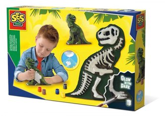 SES Sádrový komplet / svítící kostra T-rexe