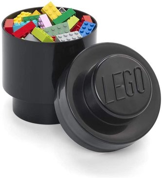 LEGO úložný box kulatý 123 x 183 mm Black