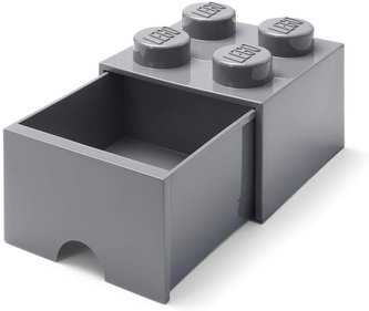 LEGO úložný box 4 s šuplíkem Dark Grey