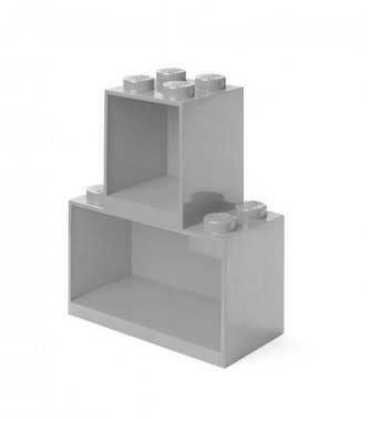 LEGO Brick závěsné police, set 2 ks Medium Stone Grey