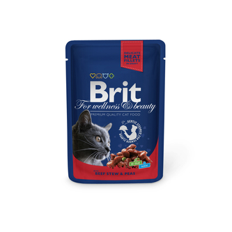 Kap.Brit Cat Prem. Pouches hovezi+hrasek 100g