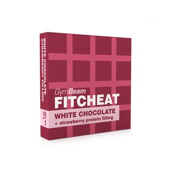 Fitcheat Protein Chocolate - GymBeam - bílá čokoláda kokos - 90 g