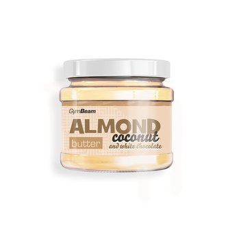 Mandlové máslo s kokosem a bílou čokoládou - GymBeam
