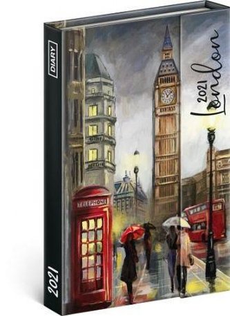 Diář 2021: Londýn, týdenní, magnetický, 11 x 16 cm