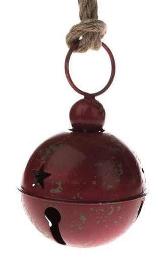 Závěsná kovová rolnička - červená 29 cm