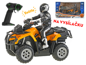 R/C čtyřkolka s jezdcem 23cm 1:10 plná funkce na baterie se světlem 2.4GHz v krabičce