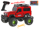 R/C auto terénní 23cm plná funkce na baterie se světlem 2.4GHz v krabičce