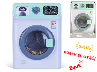 Pračka 18x12,5x24,5cm na baterie se světlem a zvukem v krabičce