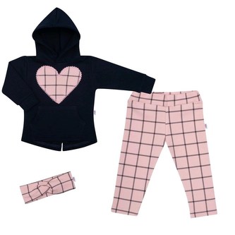 3-dílná holčičí bavlněná souprava New Baby Cool Girls modro-růžová - velikost 68 (4-6m)