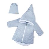 Zimní kojenecký kabátek s čepičkou Nicol Kids Winter šedý - velikost 74 (6-9m)